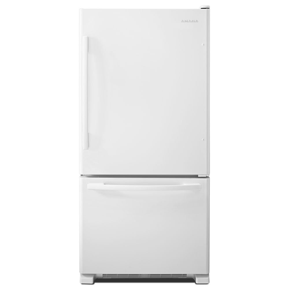 Amana 22.1-cu ft Standard-Depth Bottom-Freezer Refrigerator Ice Maker Optional (sold separately) ( White )