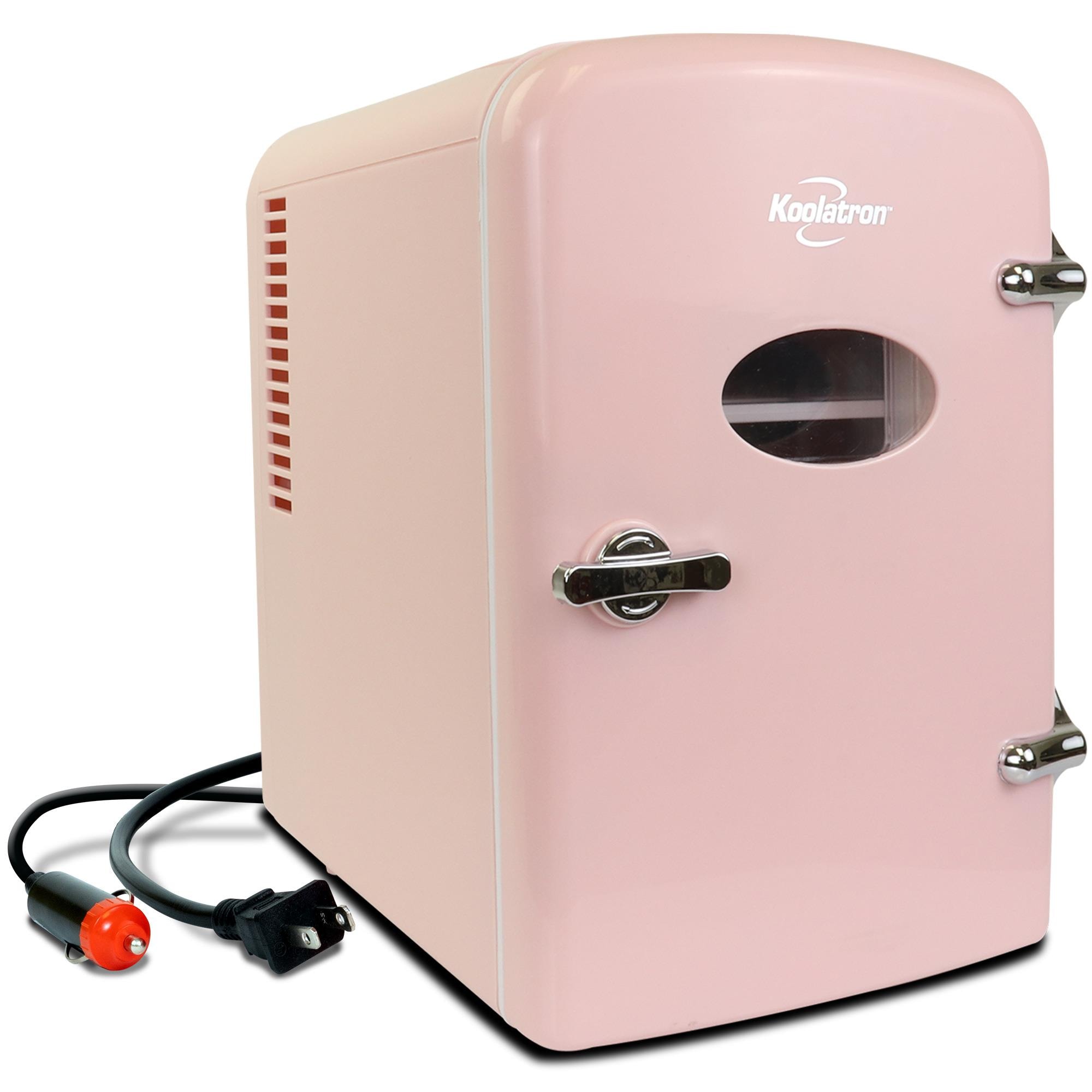 Koolatron 4L Retro Portable 6 can personal cooler 0.14-cu ft Mini Fridge ( Pink )