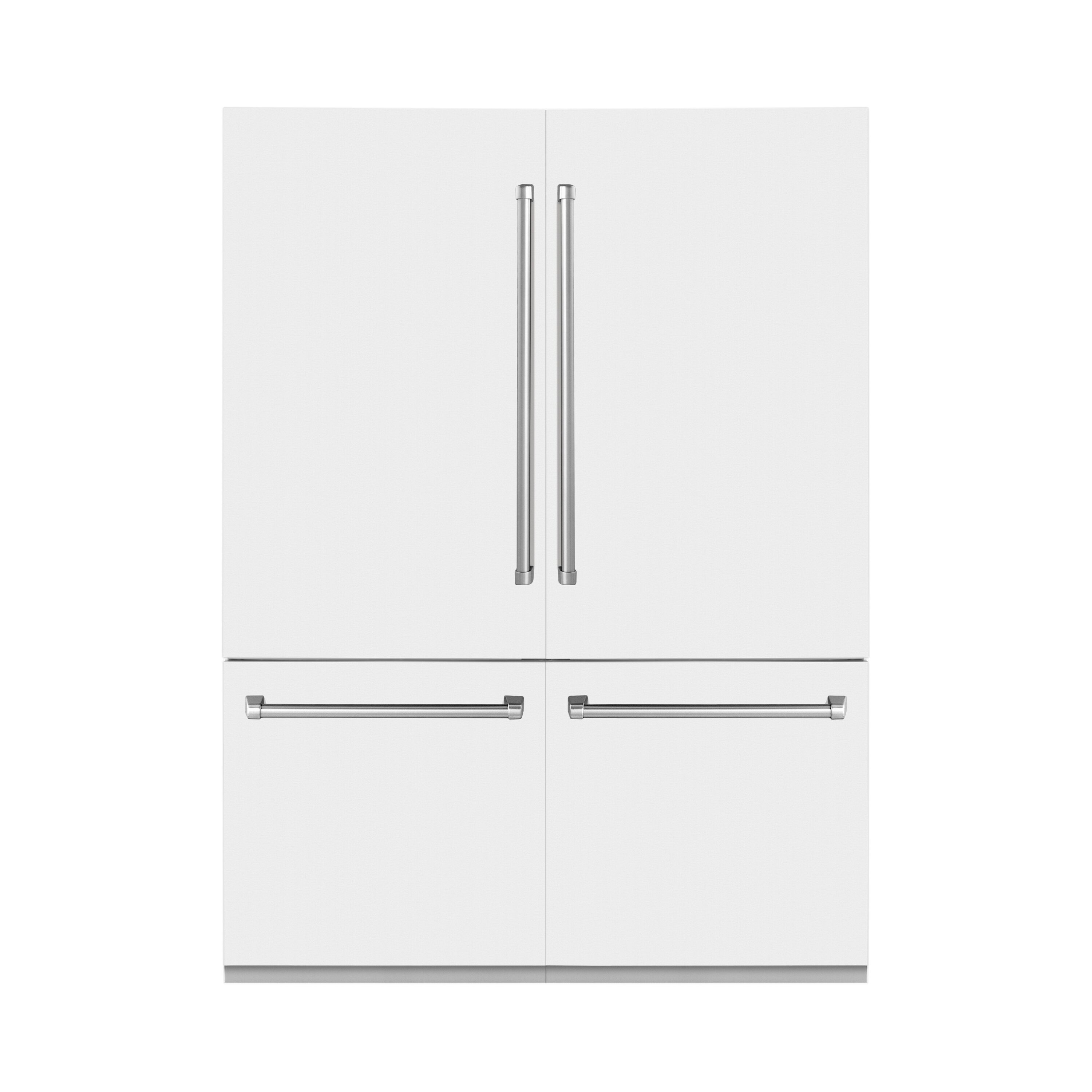 ZLINE KITCHEN & BATH Counter-Depth 32.2-cu ft 4 -Door Built-In French Door Refrigerator with Ice Maker with Water Dispenser ( Stainless Steel with White Matte Panels ) ENERGY STAR Certified