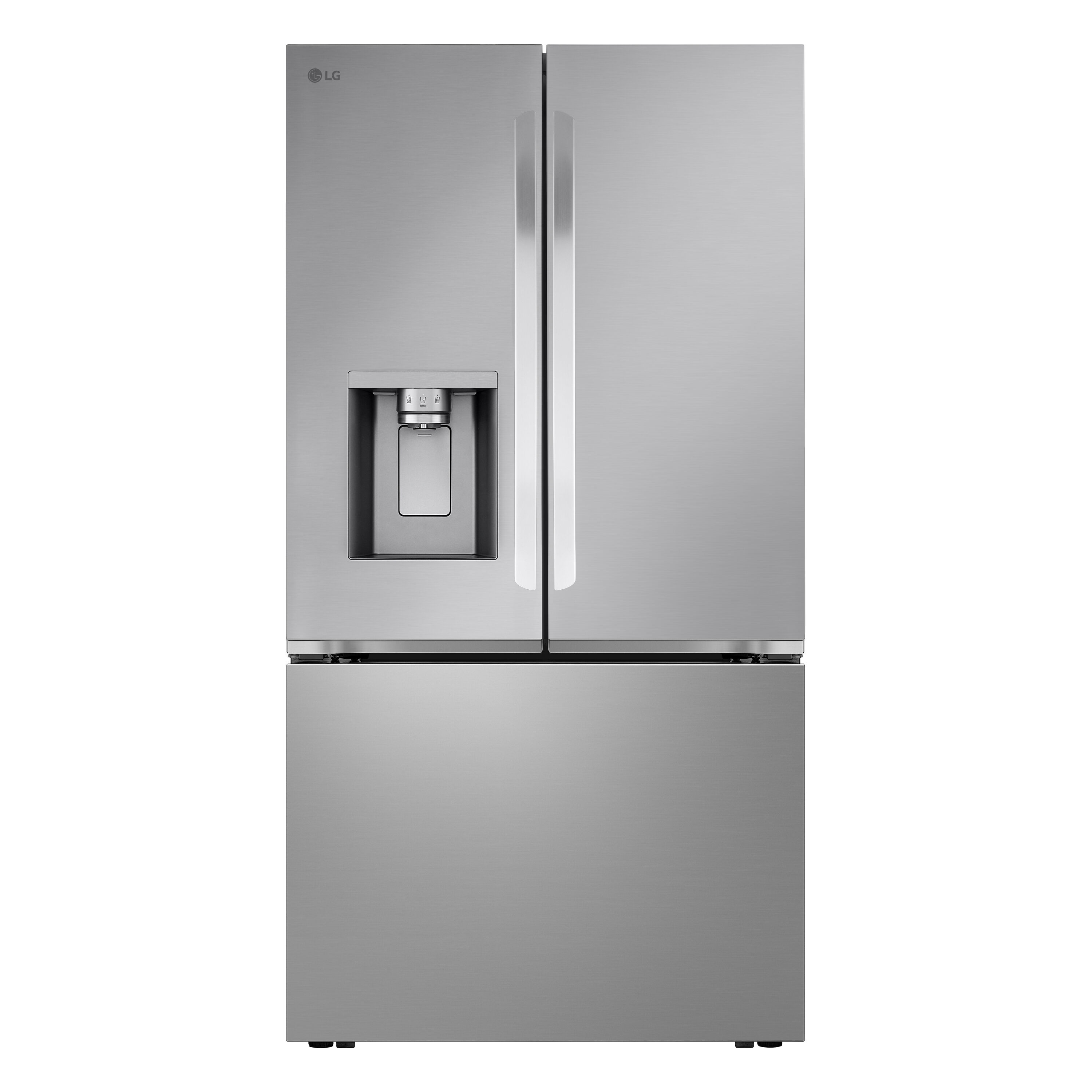 LG Standard-Depth Craft Ice 30.7-cu ft 3 -Door Smart Compatible French Door Refrigerator with Dual Ice Maker with Water and Ice Dispenser ( Stainless Steel ) ENERGY STAR Certified