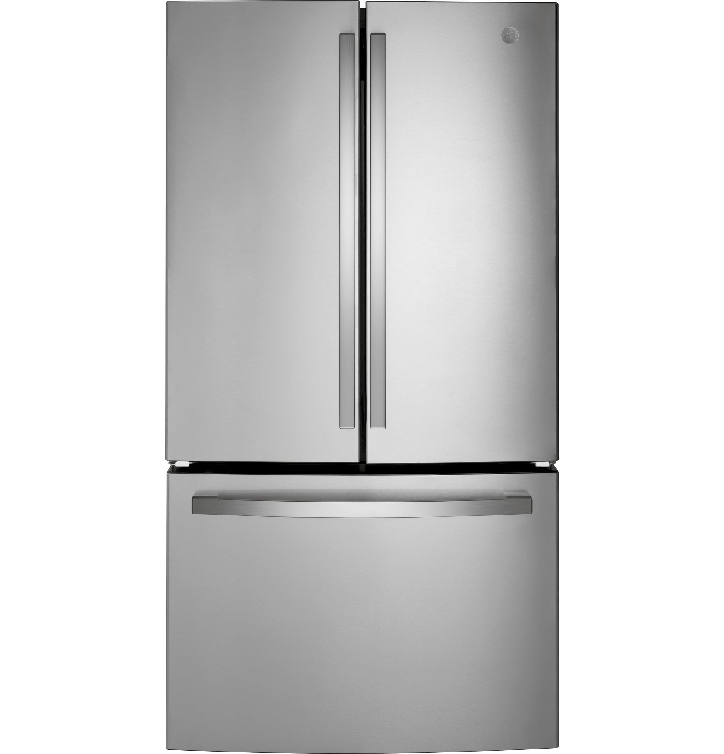 GE Counter-Depth 21.9-cu ft 3 -Door French Door Refrigerator with Ice Maker with Water Dispenser ( Stainless Steel ) ENERGY STAR Certified