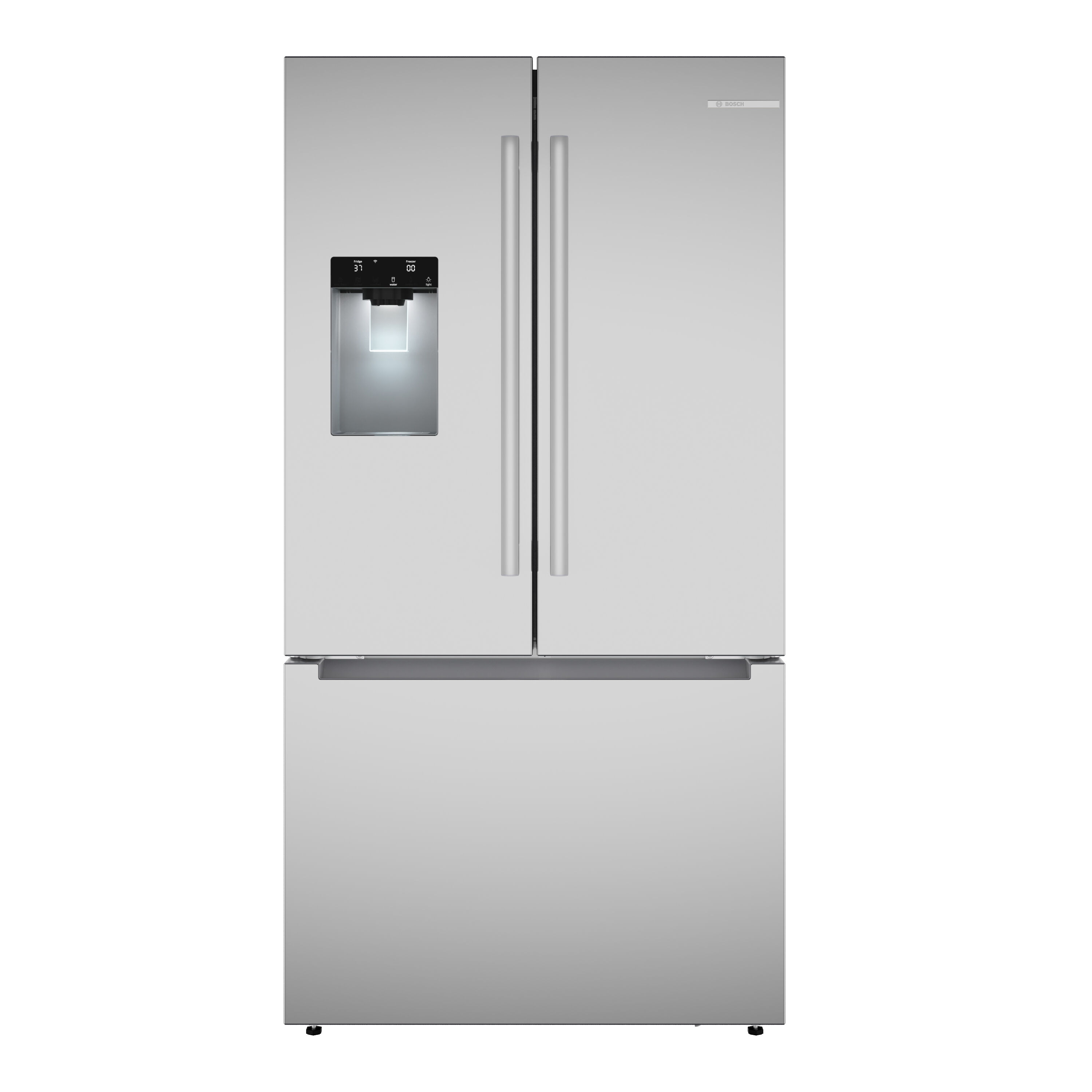 Bosch Counter-Depth 300 Series 21.6-cu ft 3 -Door Built-In Smart Compatible French Door Refrigerator with Ice Maker with Water and Ice Dispenser ( Stainless Steel ) ENERGY STAR Certified