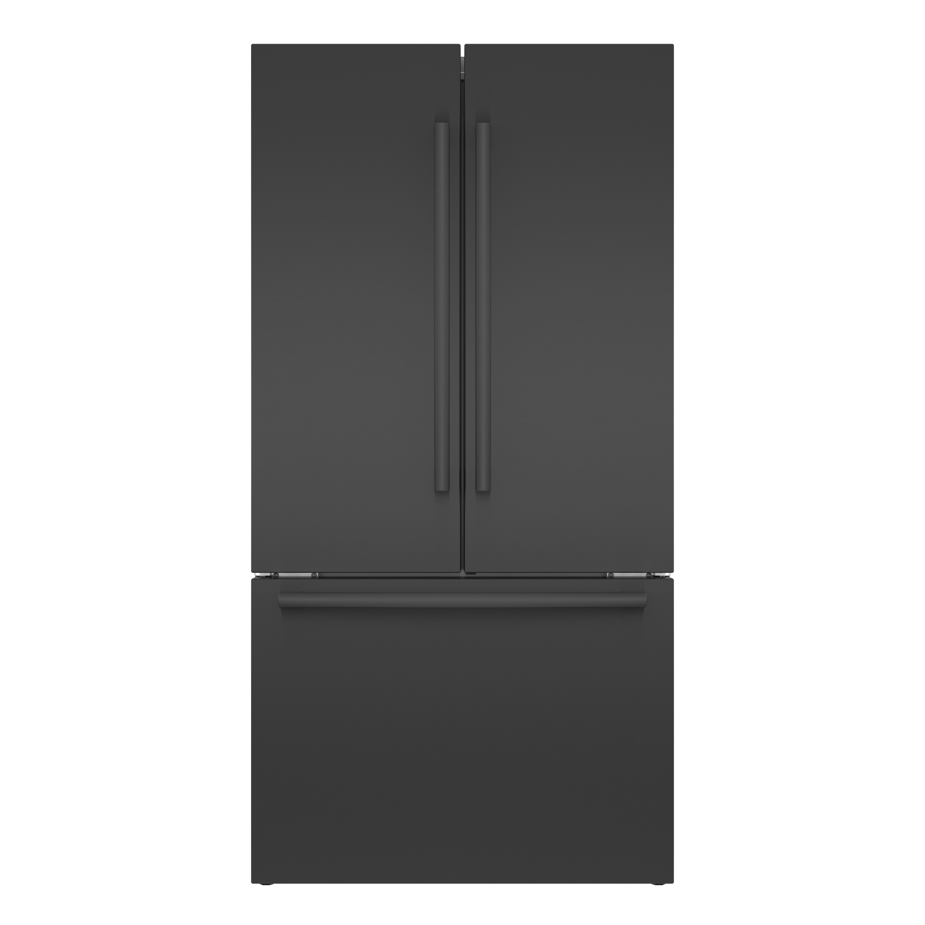 Bosch Counter-Depth 800 Series 21-cu ft 3 -Door French Door Refrigerator with Ice Maker with Water Dispenser ( Black stainless steel ) ENERGY STAR Certified