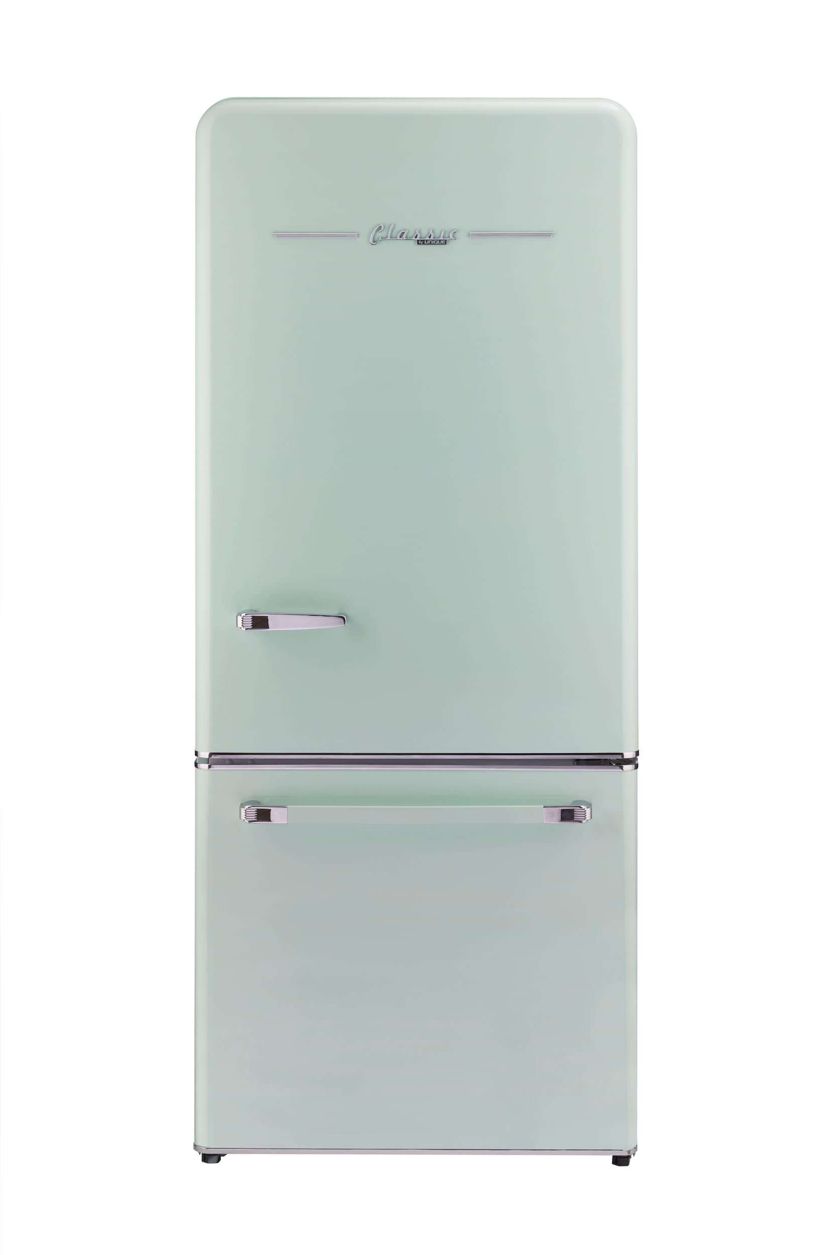 UNIQUE Classic Retro 17.7-cu ft Counter-Depth Bottom-Freezer Refrigerator with Ice Maker ( Summer Mint Green ) ENERGY STAR Certified