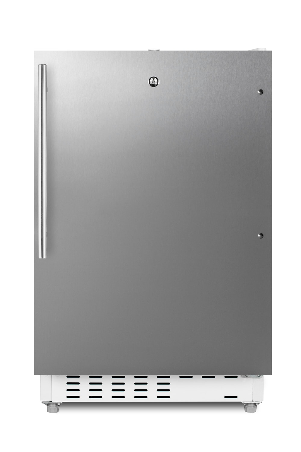 Summit Appliance 2.68-cu ft Built-In Mini Fridge with Freezer ( Stainless steel door and white cabinet )