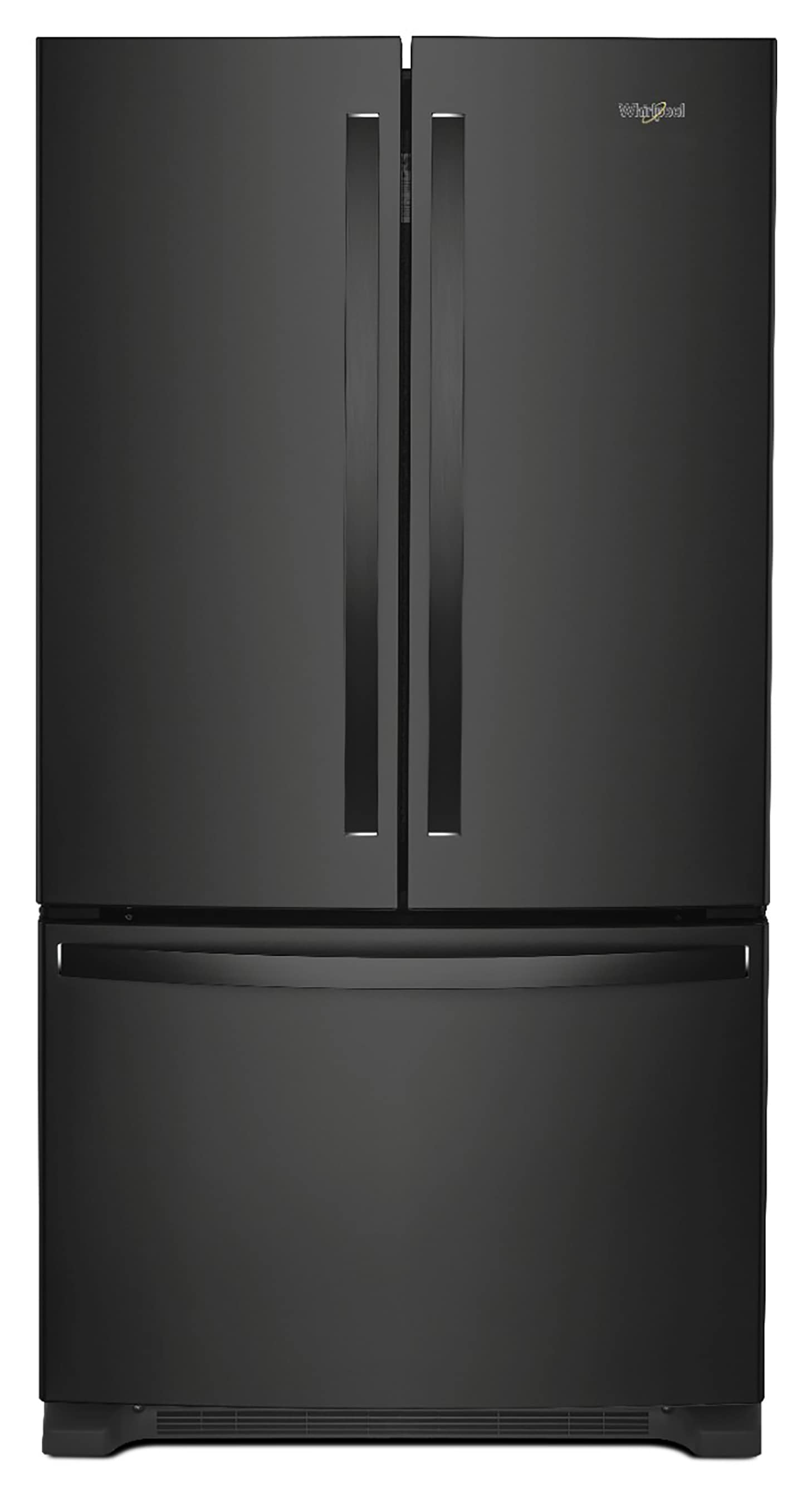 Whirlpool Standard-Depth 25.2-cu ft 3 -Door French Door Refrigerator with Ice Maker ( Black ) ENERGY STAR Certified