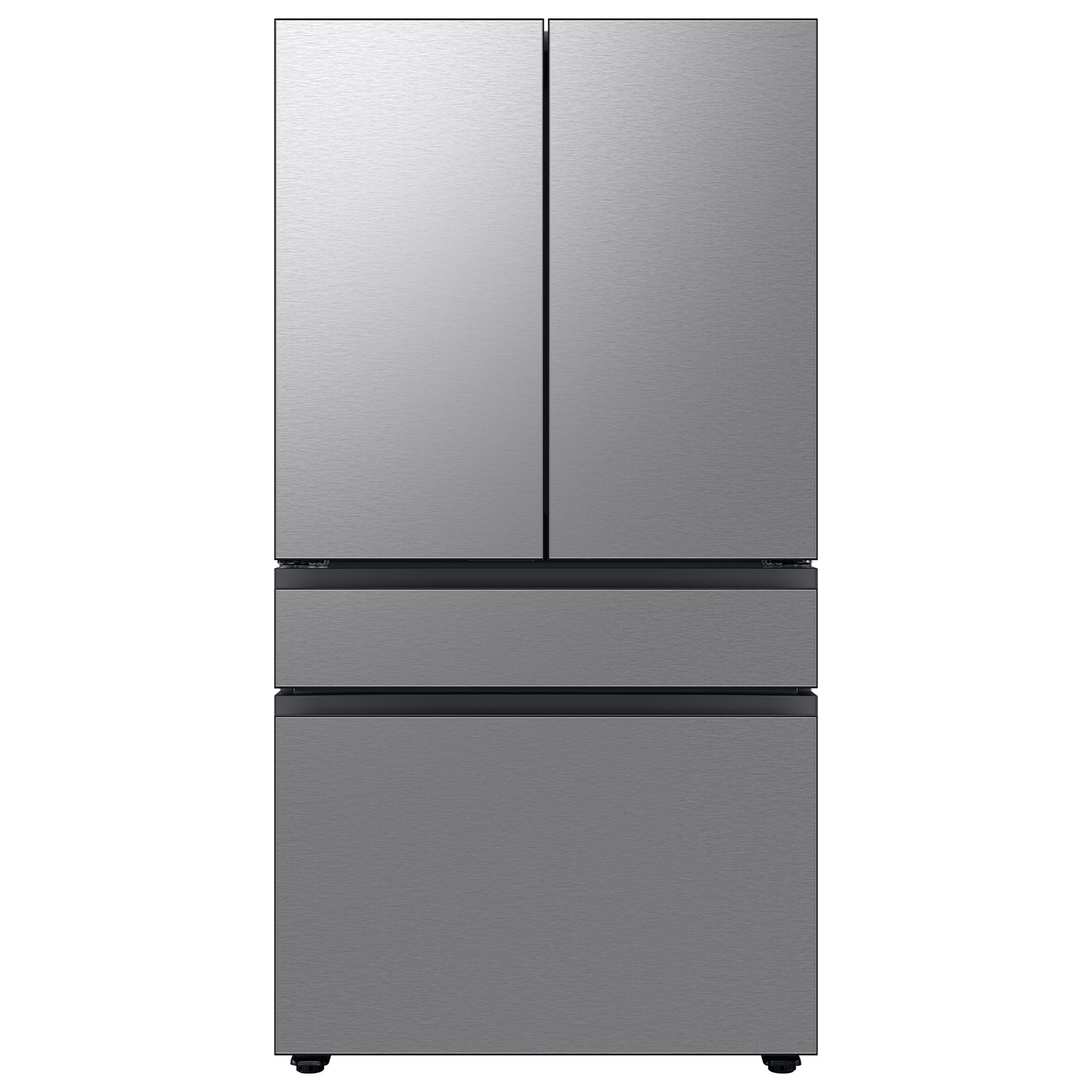Samsung Bespoke Standard-Depth Inner Beverage Center 28.9-cu ft 4 -Door Smart Compatible French Door Refrigerator with Ice Maker with Water Dispenser ( Stainless Steel ) ENERGY STAR Certified